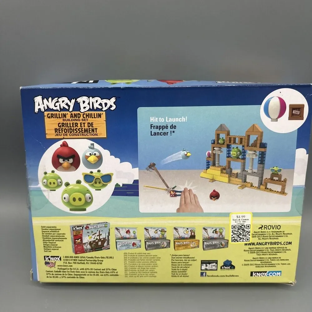 K'NEX Angry Birds Grillin And Chillin  182 PCS - Building Set - NEW Damaged Box